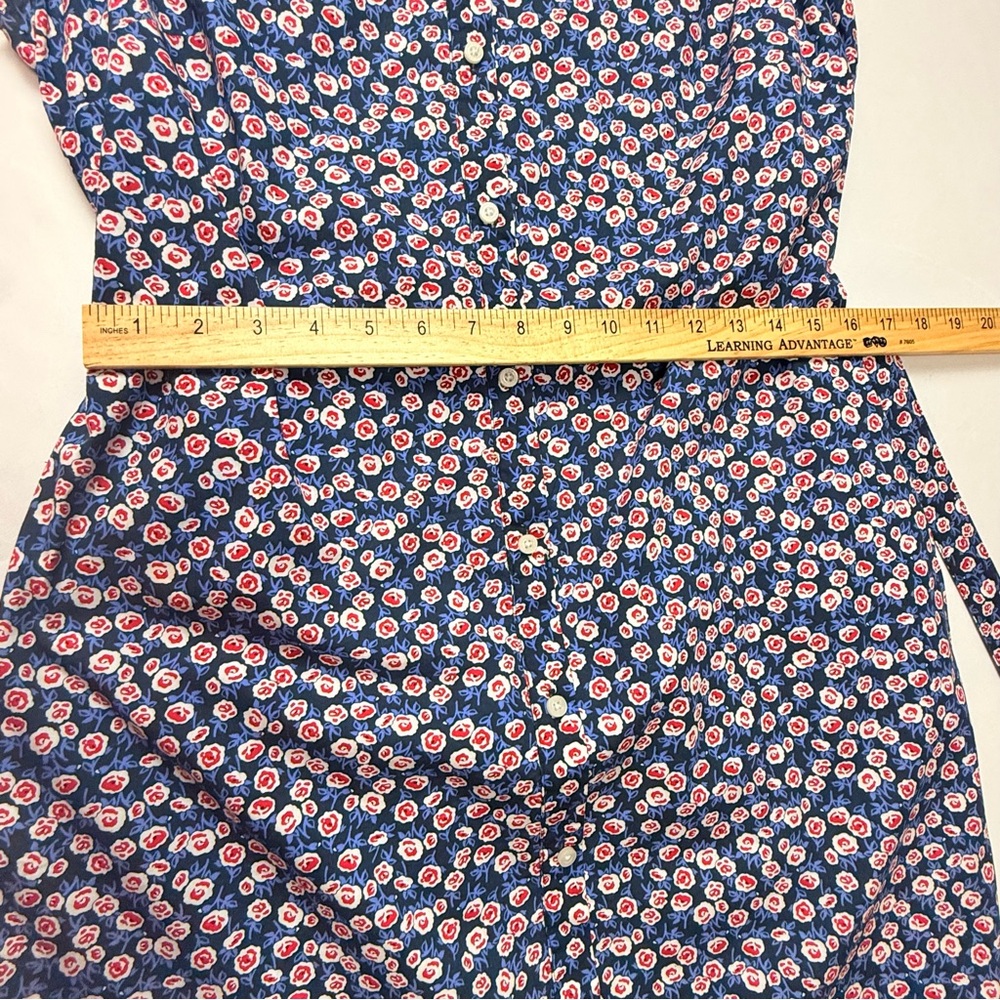 Tommy Hilfiger Sleeveless Shirt Dress Size | Navy Floral Print | Belted Size 12 - Picture 7 of 8